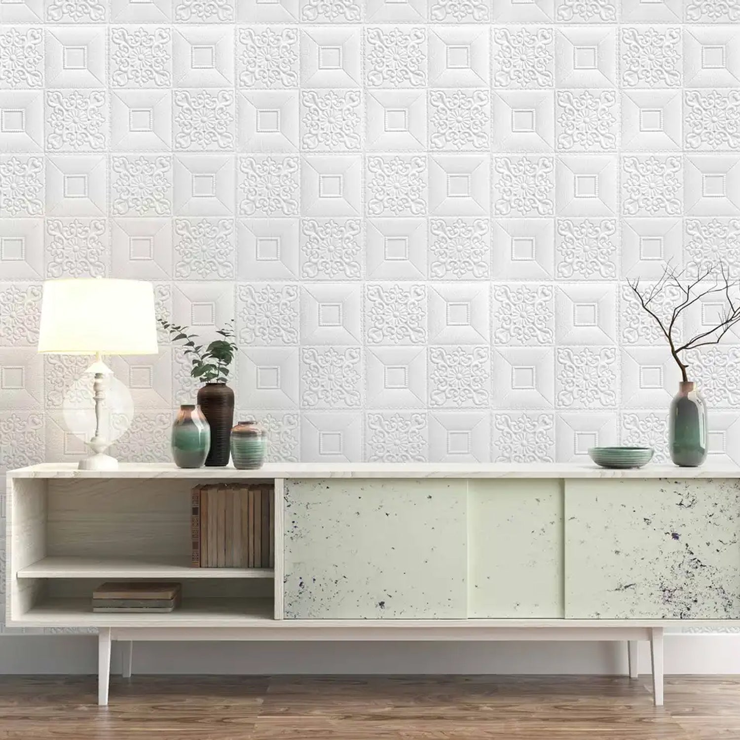 9276 Wallpaper 3D Foam Wallpaper Sticker Panels I Ceiling Wallpaper For Living Room Bedroom I Furniture, Door I Foam Tiles (Square Design) DeoDap 9276 Wallpaper 3D Foam Wallpaper Sticker Panels I Ceiling Wallpaper For Living Room Bedroom I Furniture, Door I Foam Tiles (Square Design) DeoDap